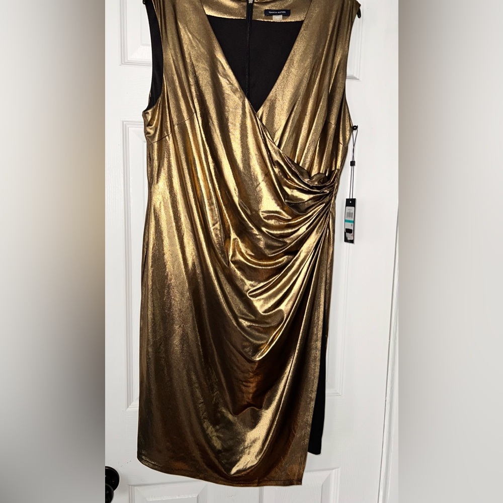 Tommy Hilfiger Metallic Gold Dress Size 16